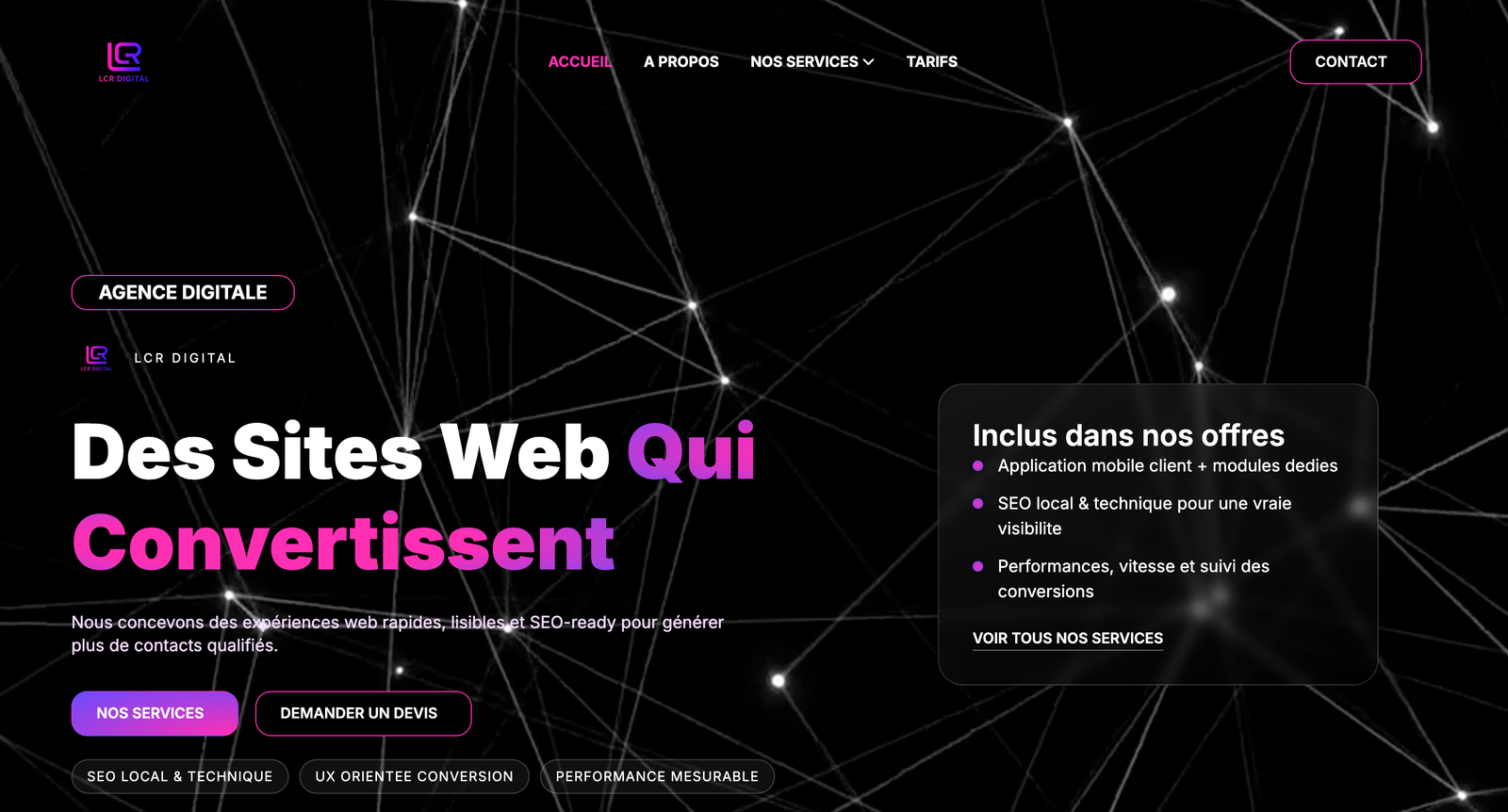 Site vitrine LCR Digital